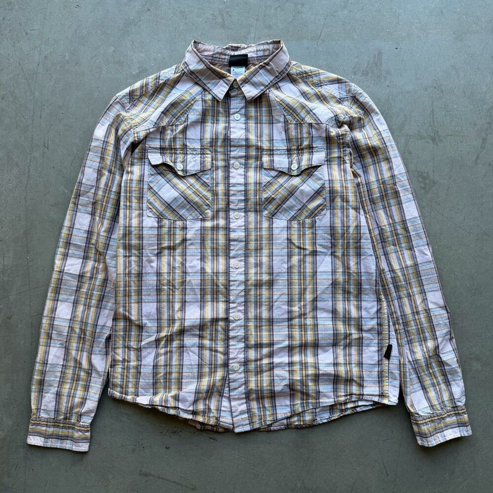 Patagonia Button Shirt Mens M Flannel Plaid Organic Cotton Hike Outdoor